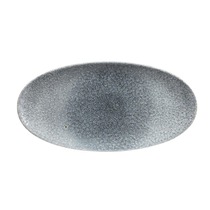 Raku Quartz Black Oval Chefs Plate 13 3/4 x 6 3/4in - Catering Supplies UK